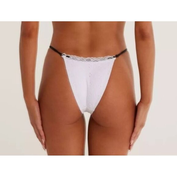 SAME Los Angeles  Swim Bikiny Bottom High-Rise Size Small Underwire White Demi - Picture 2 of 9